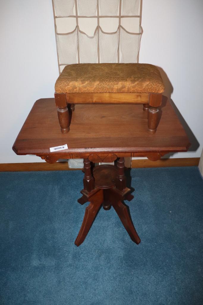 Foot Stool & Antique Table