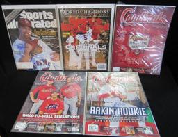 (5) signed St Louis Cardinals magazines