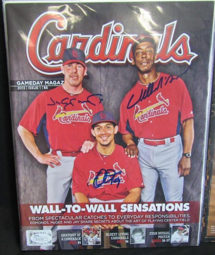 (5) signed St Louis Cardinals magazines