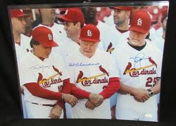 16x20 photo signed by Mark McGwire, Tony La Russa and Red Schoendienst