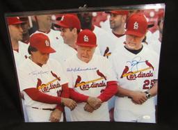 16x20 photo signed by Mark McGwire, Tony La Russa and Red Schoendienst