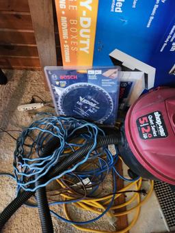 Ext. Cords, Shop Vac, Saw Blades