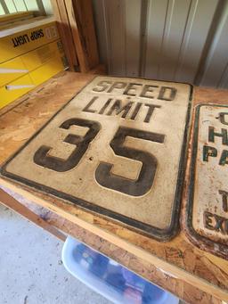 Early Embosed Speed Limit & Parking Sign