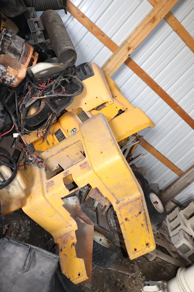 Large Miscellaneous Lot Of Old Cub Cadet Fenders, Decks, Hoods, Motors, etc.