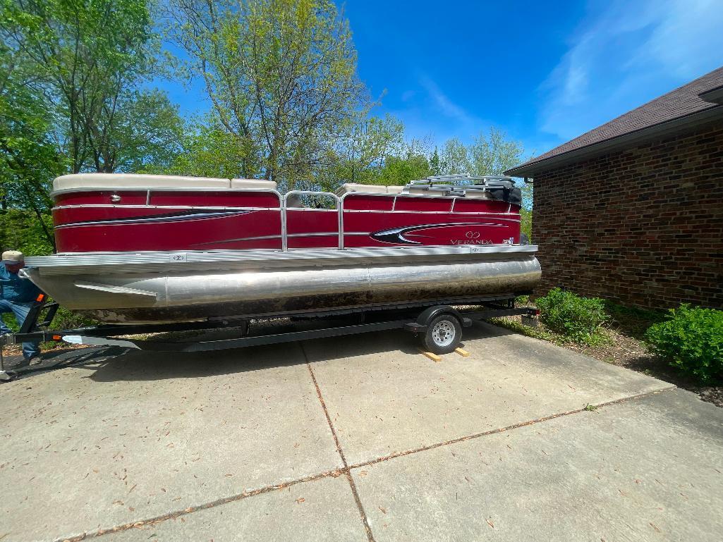 2014 VERANDA PONTOON BOAT WITH MOTOR AND TRAILER