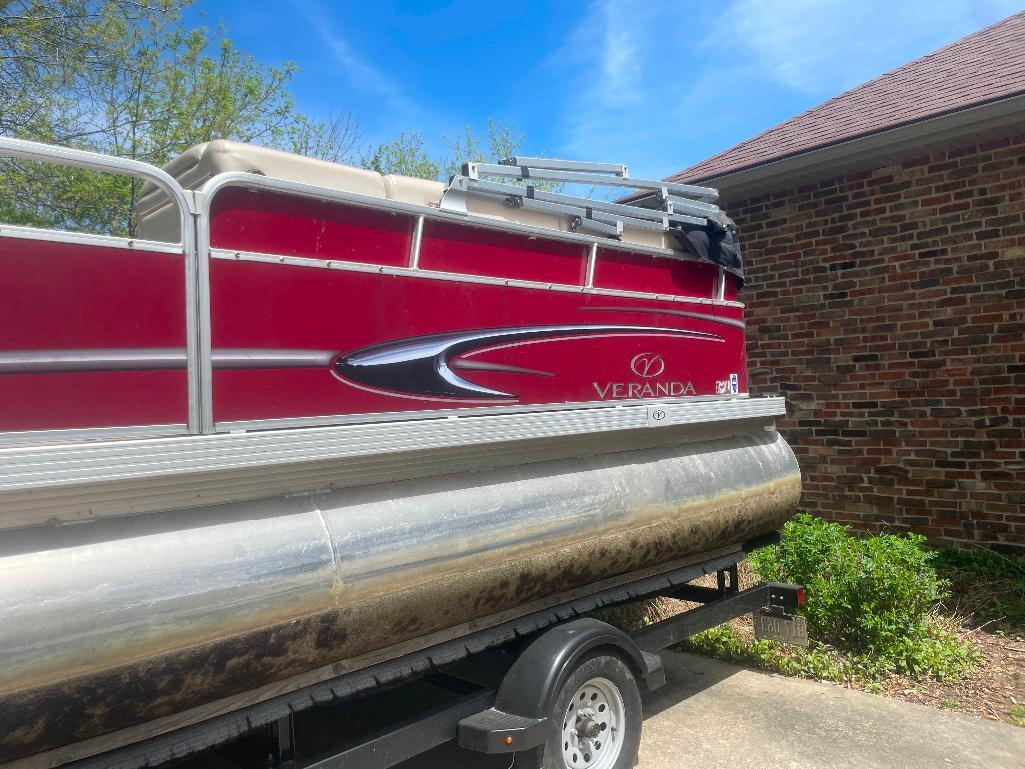 2014 VERANDA PONTOON BOAT WITH MOTOR AND TRAILER