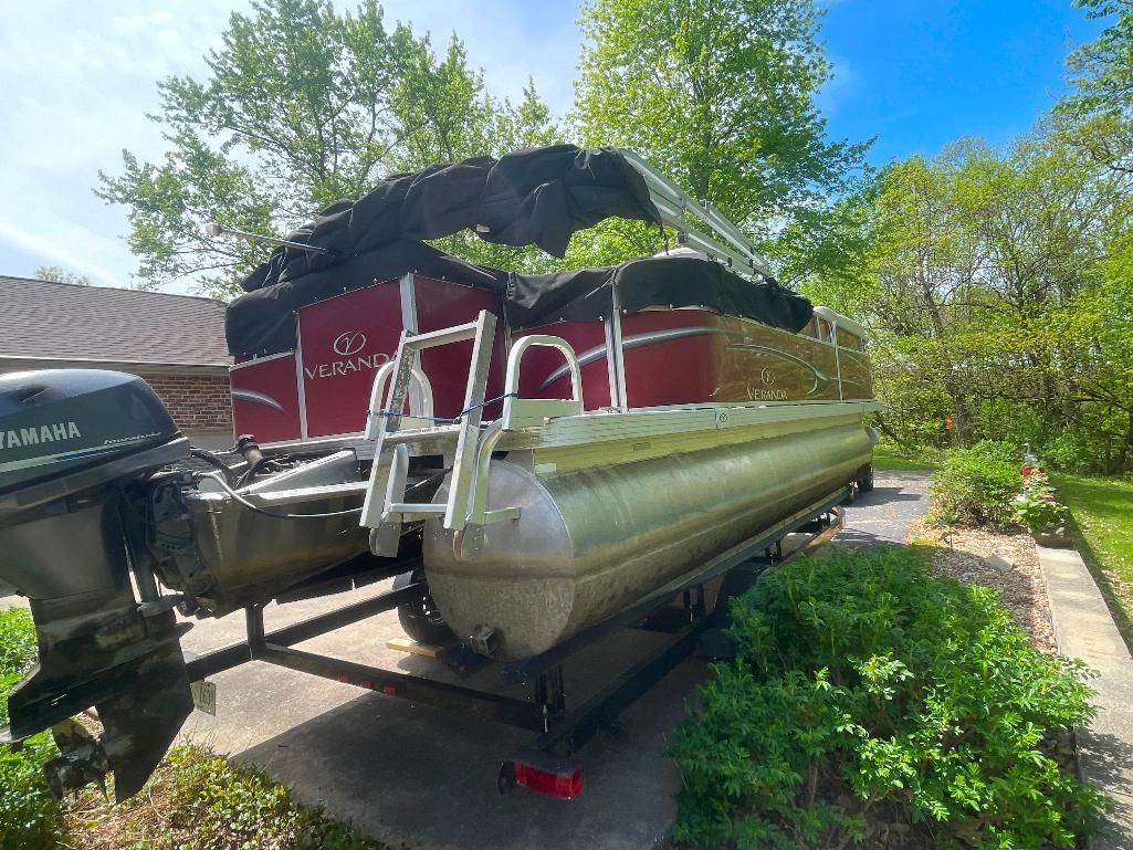 2014 VERANDA PONTOON BOAT WITH MOTOR AND TRAILER