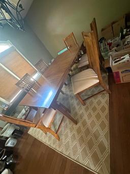 SOLID WOOD KITCHEN TABLE 44X84 WITH 6 CHAIRS