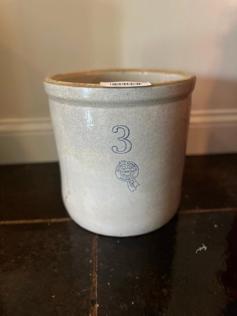 3 GALLON BUCKEYE POTTERY CROCK