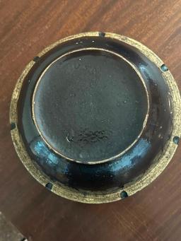 BROWN POTTERY BOWL 10 INCH