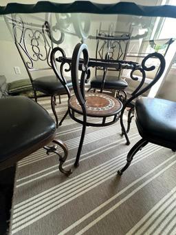 GLASS TOP TABLE WITH 4 CHAIRS