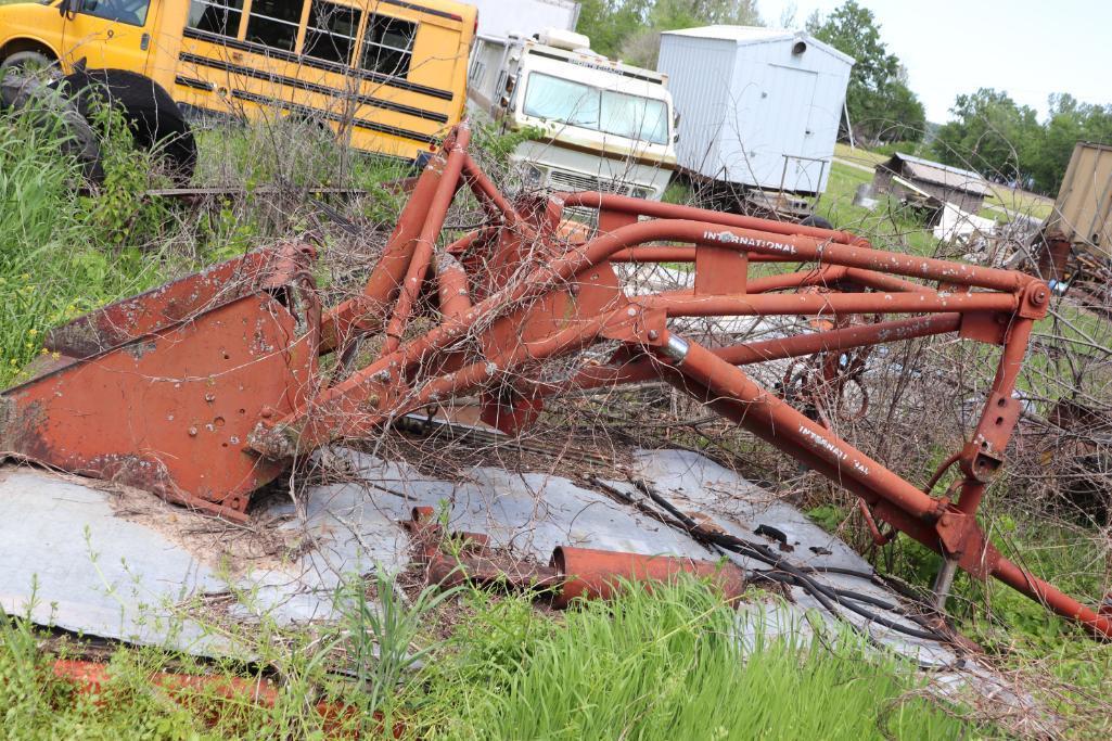 Antique International Tractor Loader with Bucket