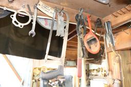 Consents of Bench Including welding helmets, tools, etc.