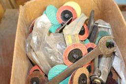 Large quantity of grinding wheels and small air grinder