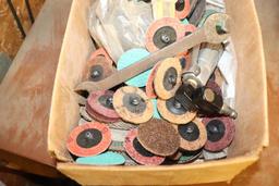 Large quantity of grinding wheels and small air grinder