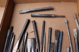 Quantity of punches and chisels