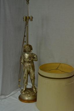 54 in. tall Marbro Figural Lamp of boy with jug Table Lamp