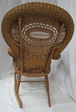 ANTIQUE WICKER ROCKING CHAIR