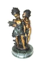 Bronze Statue Marble Base Signed by Auguste Moreau