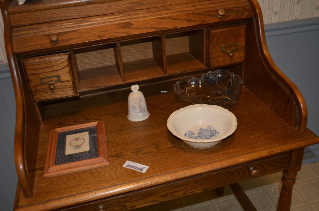 Small Modern Rolltop Desk & Contents