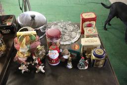 Misc. Lot of Tins, Cake Tray, Etc.