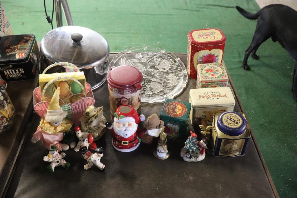 Misc. Lot of Tins, Cake Tray, Etc.