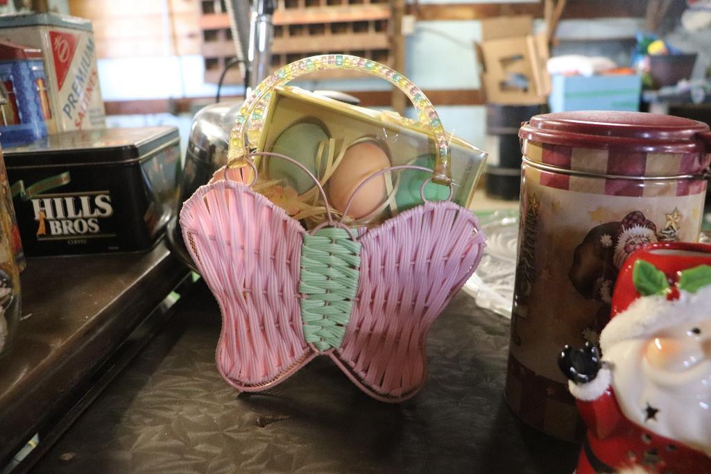 Misc. Lot of Tins, Cake Tray, Etc.
