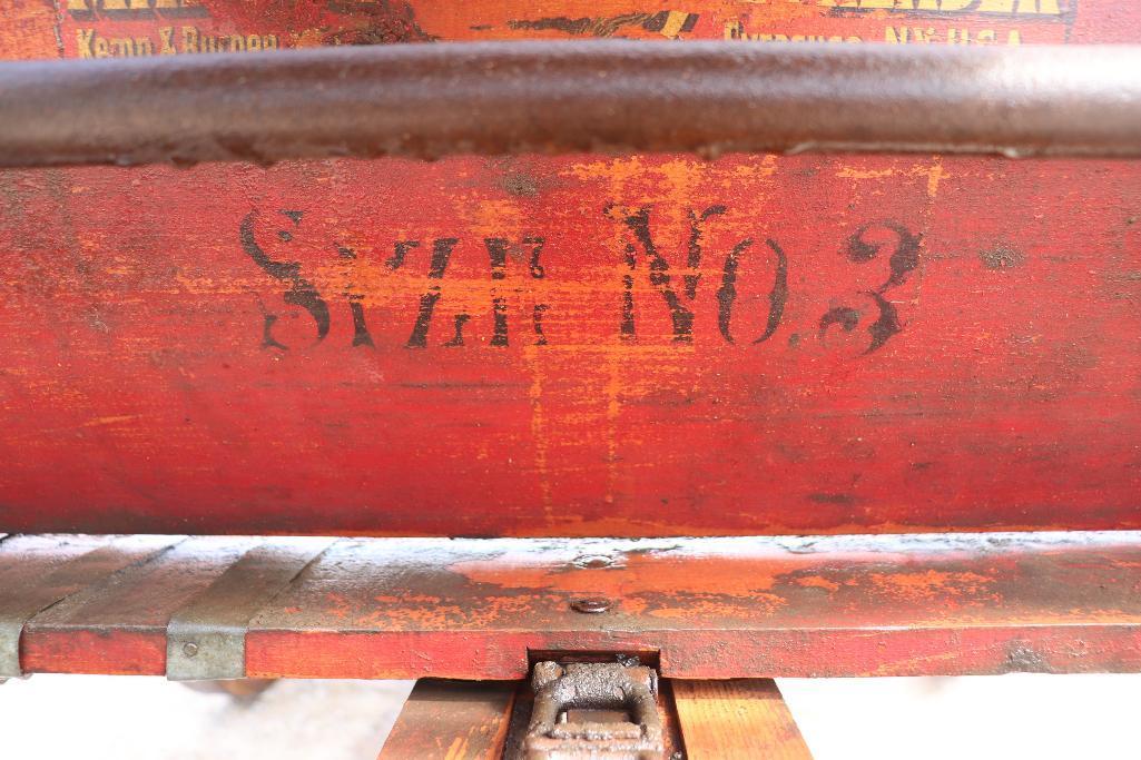 VERY EARLY 1900S KEMP AND BURPEE SUCCESS NO. 3 WOODEN MANURE SPREADER