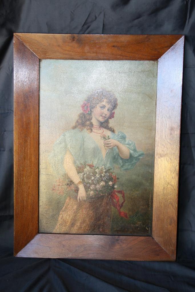 Framed Art 24" tall 18: Wide F Hifter Wooden Back