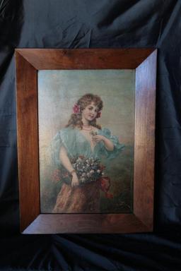 Framed Art 24" tall 18: Wide F Hifter Wooden Back