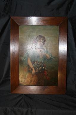 Framed Art 24" tall 18: Wide F Hifter Wooden Back