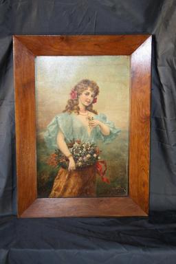 Framed Art 24" tall 18: Wide F Hifter Wooden Back