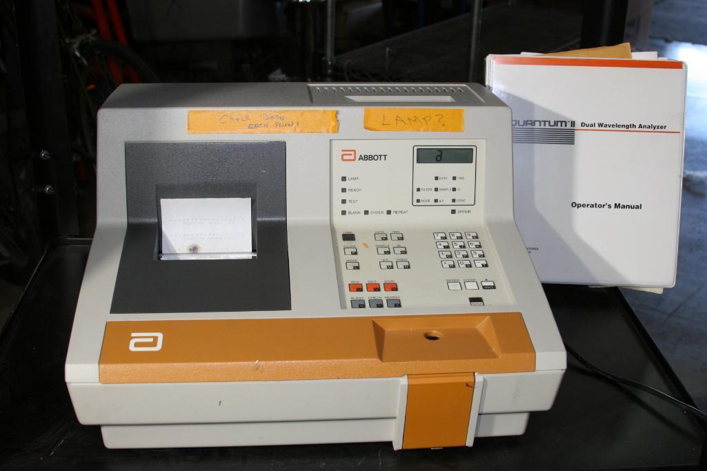 Quantum II Dual Wavelength Analyser II includes Operating Manual