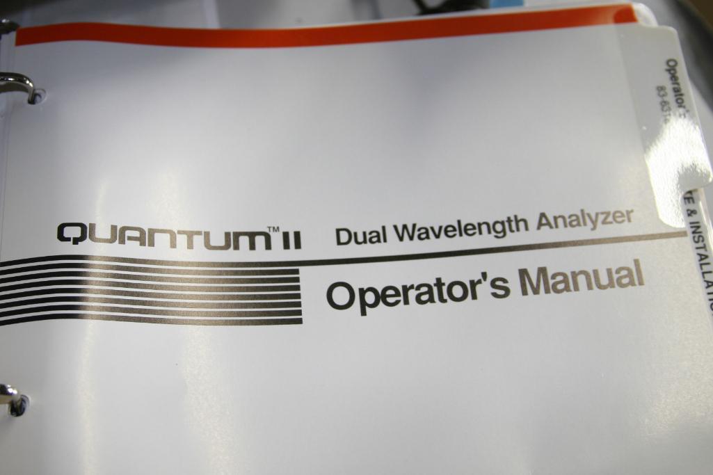 Quantum II Dual Wavelength Analyser II includes Operating Manual
