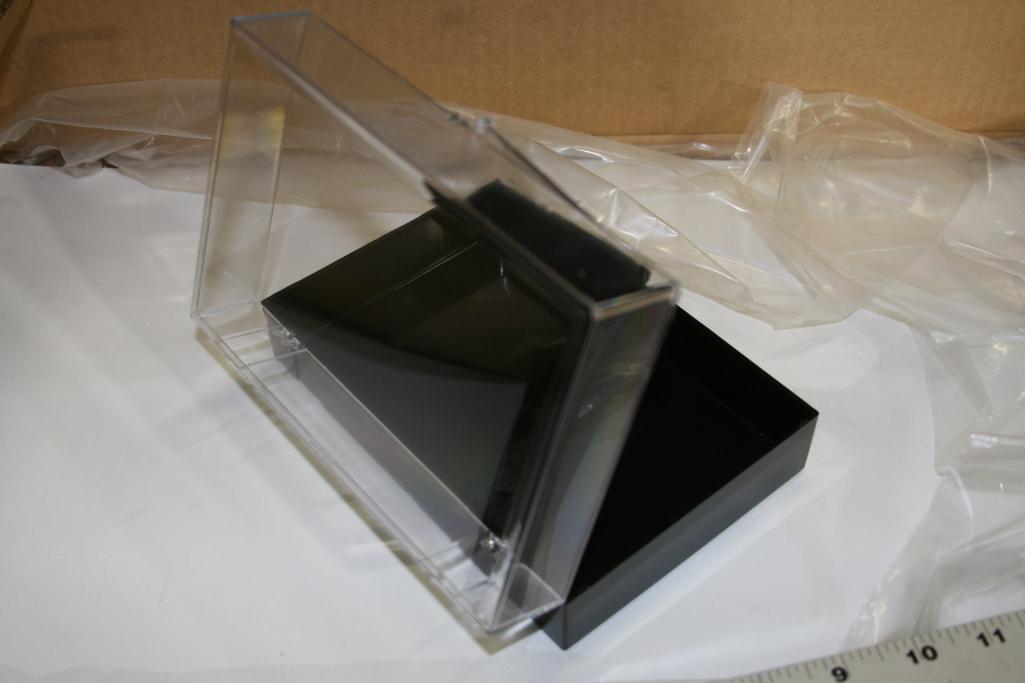 Plastic Display Cases 24 Units Black Bottom and Clear Top  NIB 5x8x2.5