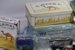 Assorted Camel Collections mini games, lighters, matchstick, cases etc