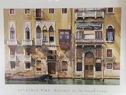 Jonathan Pike Balconies on the Grand Hotel Framed Art 25in Tall 51in Wide Some Mark's on The Art
