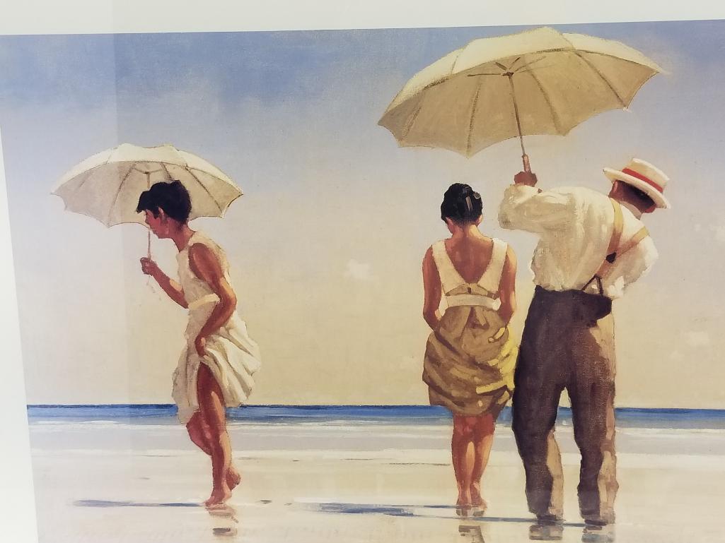 Jack Vettriano Signed Portland Gallery Framed Art Signed 21in Tall 44in Wide