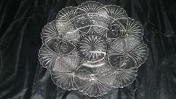 Two Covered Compote dishes (Opalescent & EAPG Clear)