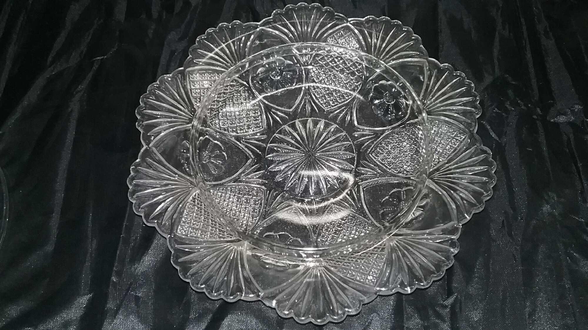 Two Covered Compote dishes (Opalescent & EAPG Clear)