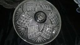 Two Covered Compote dishes (Opalescent & EAPG Clear)