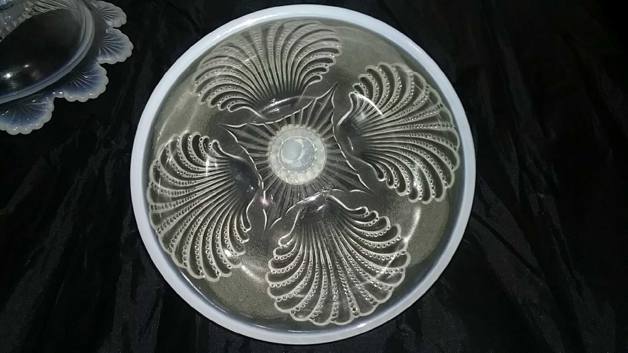 Two Covered Compote dishes (Opalescent & EAPG Clear)
