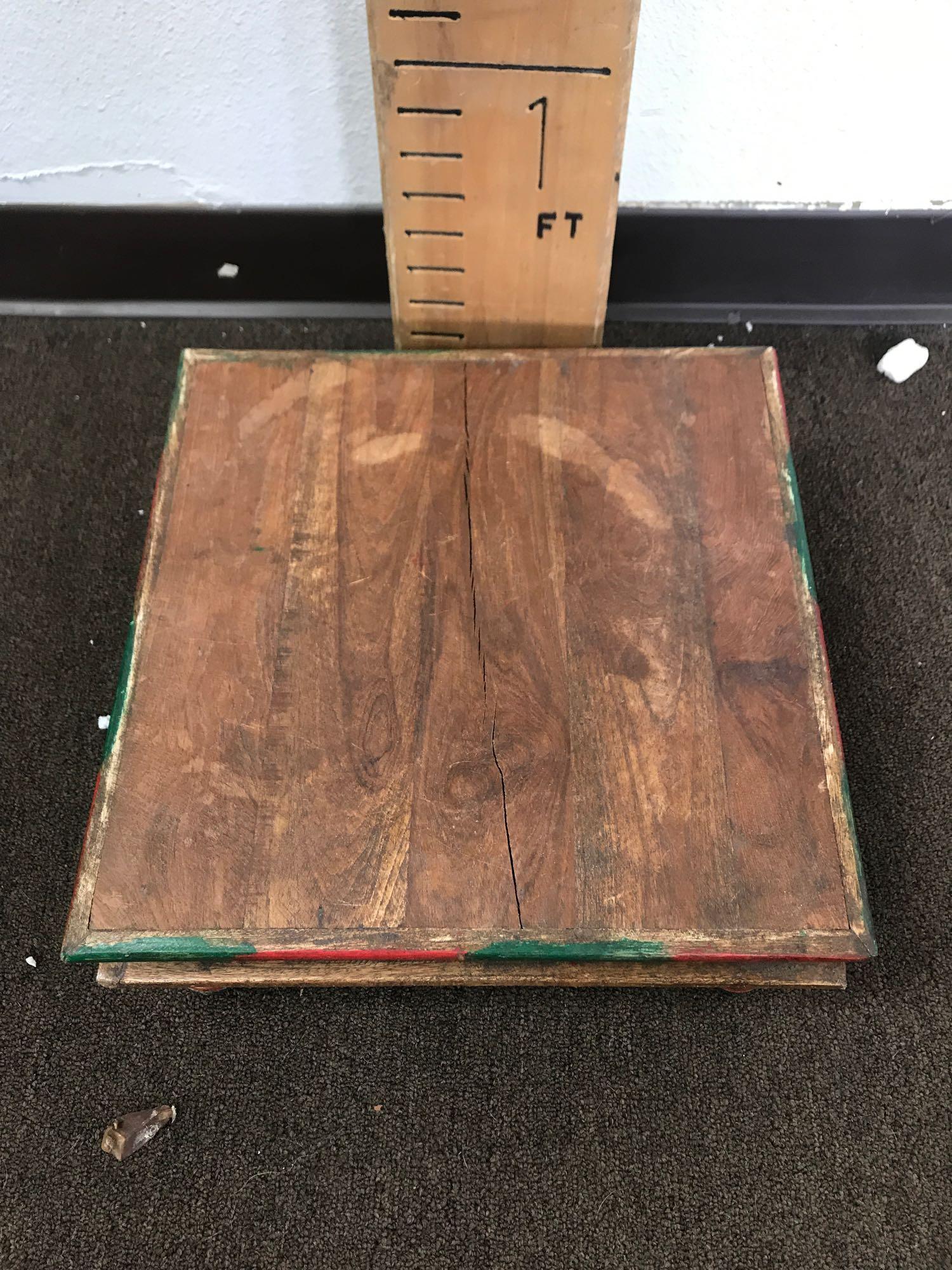 Large Porcelain Vase Painted Wood Base