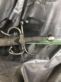 Toledo Sword Made in Spain Etching