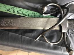 Toledo Sword Made in Spain Etching