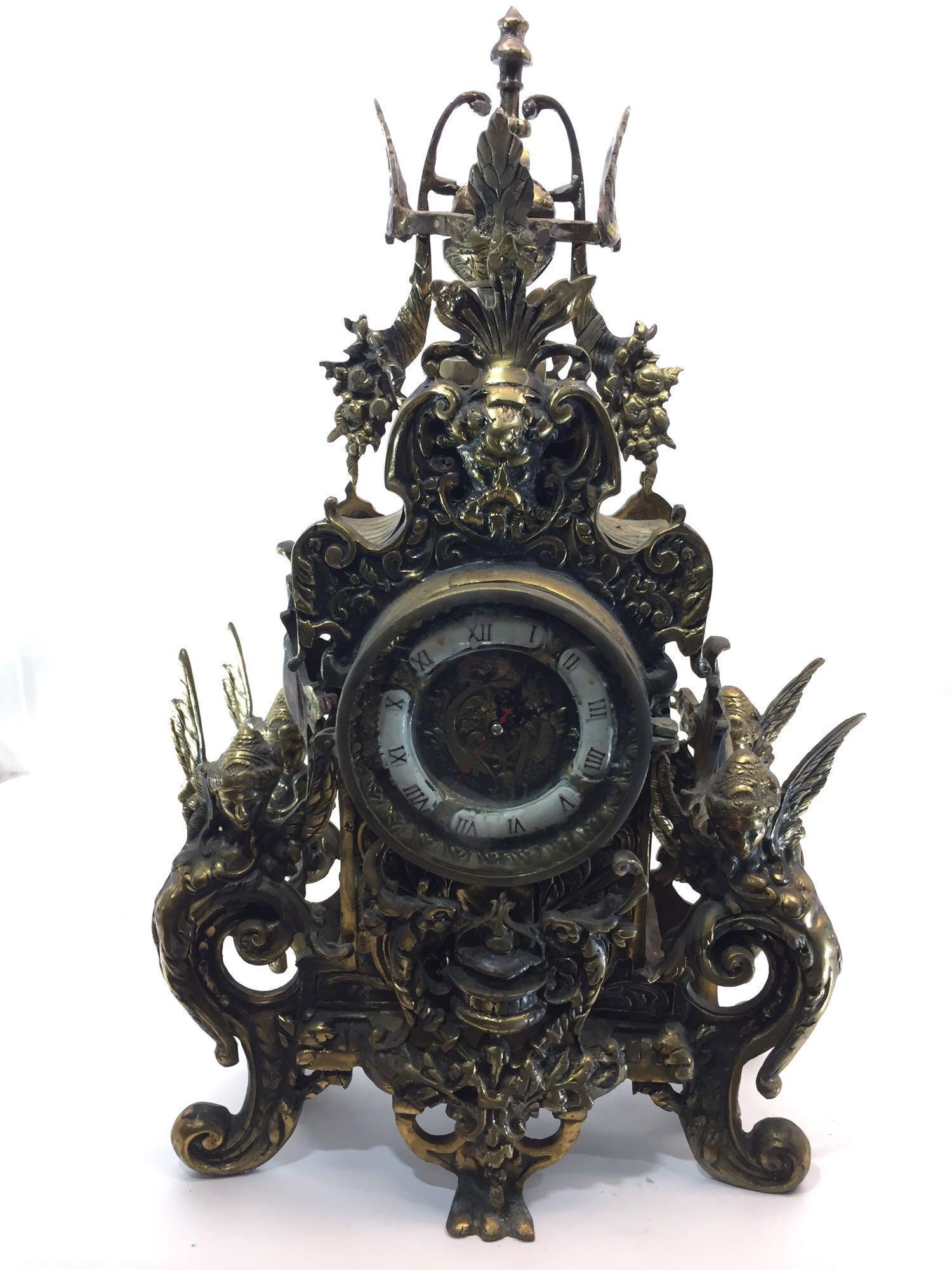 Very Large Brass Electric Clock