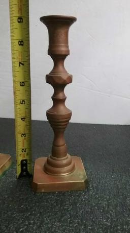 Pair of old Solid Brass Candlesticks