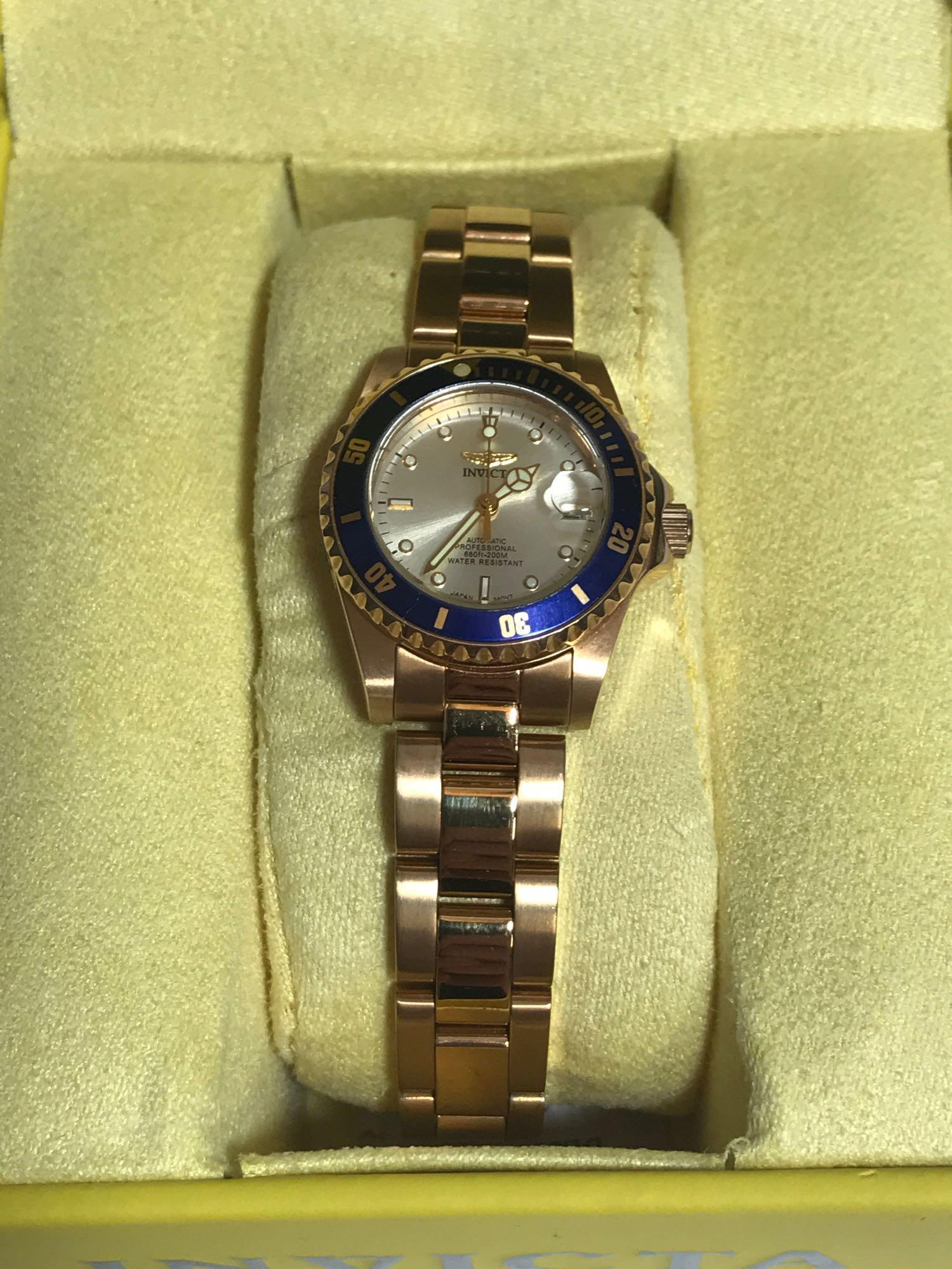 Invicta Womens Self Winding Clear Back Watch