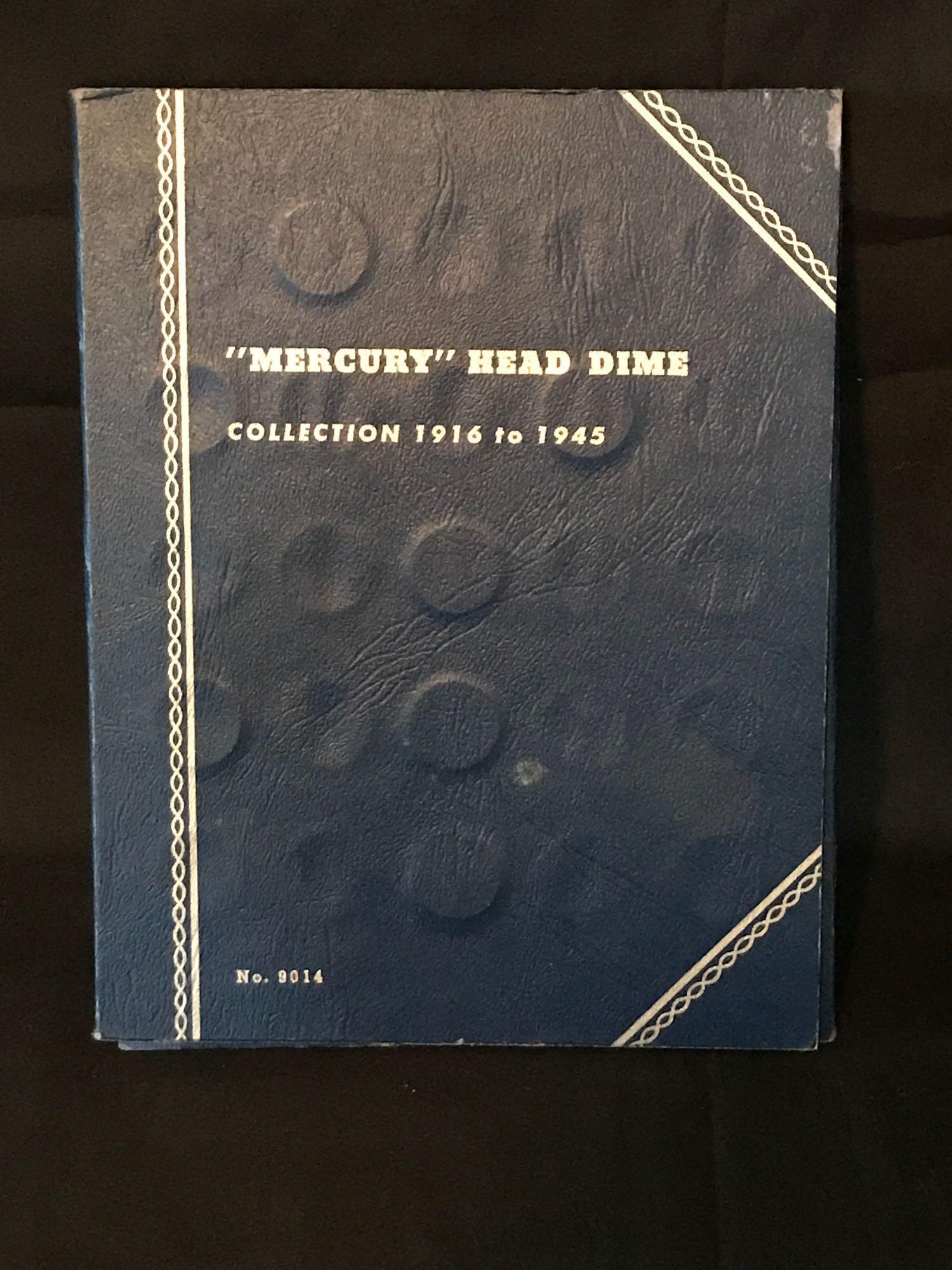 1916-1945 Mercury Dime Book With 44 Dimes