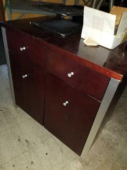 Wood Metal Cabinet Shelf 2 Units Rm7